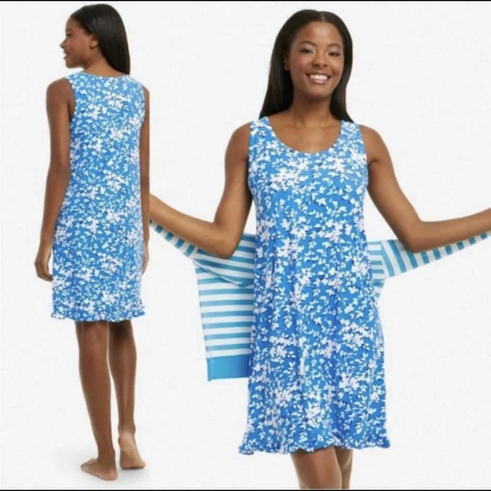 DRAPER JAMES blue floral mini dress